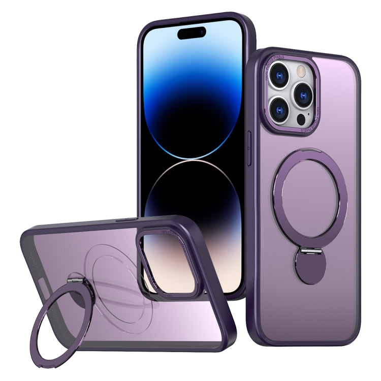 For iPhone 14 Pro Max Wing Series Gen2 MagSafe Metal Ring Holder Phone Case(Dark Purple) - iPhone 14 Pro Max Cases by buy2fix | Online Shopping UK | buy2fix
