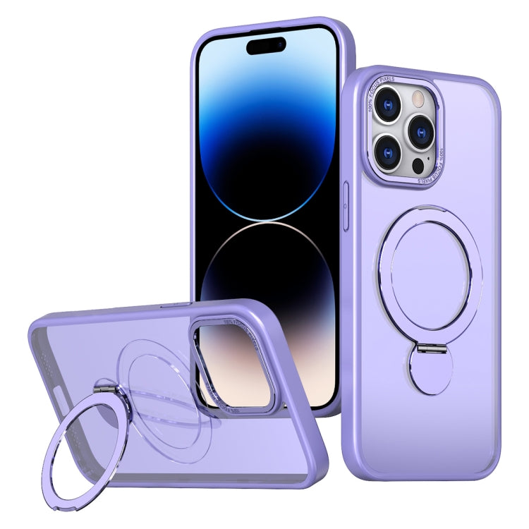 For iPhone 14 Pro Wing Series Gen2 MagSafe Metal Ring Holder Phone Case(Light Purple) - iPhone 14 Pro Cases by buy2fix | Online Shopping UK | buy2fix