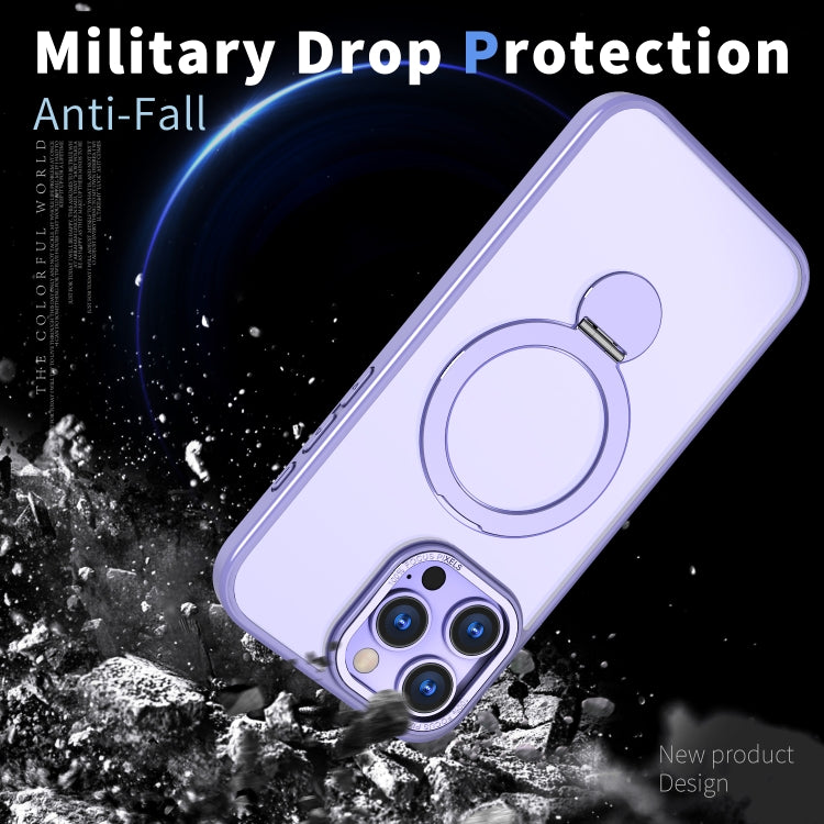 For iPhone 14 Pro Wing Series Gen2 MagSafe Metal Ring Holder Phone Case(Light Purple) - iPhone 14 Pro Cases by buy2fix | Online Shopping UK | buy2fix