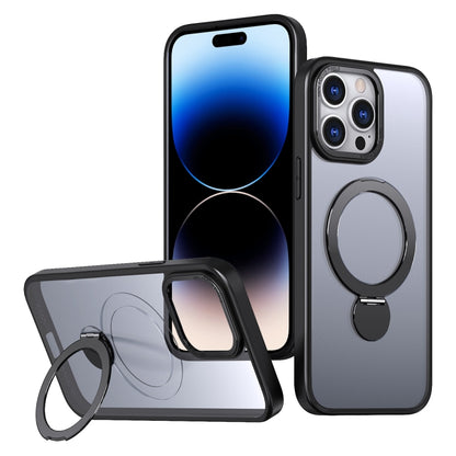 For iPhone 14 Pro Wing Series Gen2 MagSafe Metal Ring Holder Phone Case(Black) - iPhone 14 Pro Cases by buy2fix | Online Shopping UK | buy2fix