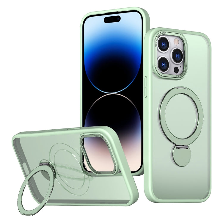 For iPhone 14 Pro Wing Series Gen2 MagSafe Metal Ring Holder Phone Case(Avocado Green) - iPhone 14 Pro Cases by buy2fix | Online Shopping UK | buy2fix