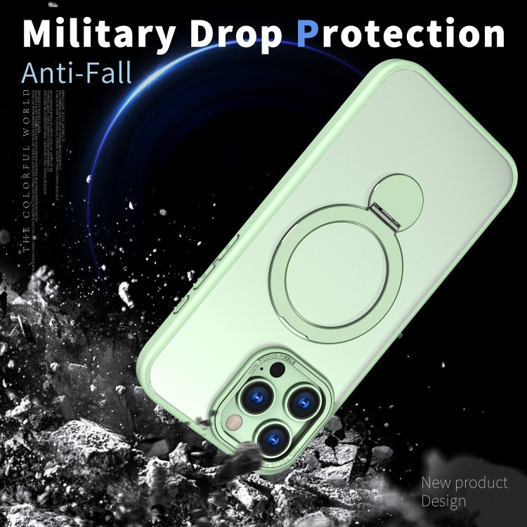 For iPhone 14 Pro Wing Series Gen2 MagSafe Metal Ring Holder Phone Case(Avocado Green) - iPhone 14 Pro Cases by buy2fix | Online Shopping UK | buy2fix