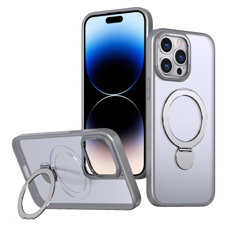 For iPhone 14 Pro Wing Series Gen2 MagSafe Metal Ring Holder Phone Case(Titanium Gray) - iPhone 14 Pro Cases by buy2fix | Online Shopping UK | buy2fix