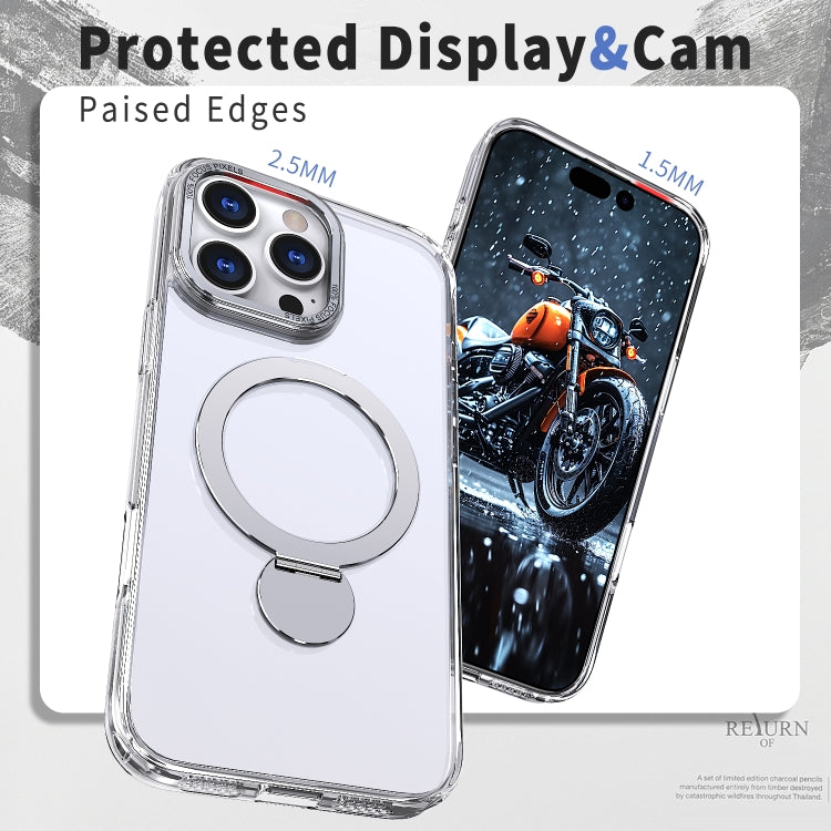 For iPhone 14 Pro Wing Series Gen2 MagSafe Metal Ring Holder Phone Case(Transparent) - iPhone 14 Pro Cases by buy2fix | Online Shopping UK | buy2fix