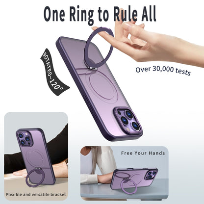 For iPhone 14 Pro Wing Series Gen2 MagSafe Metal Ring Holder Phone Case(Dark Purple) - iPhone 14 Pro Cases by buy2fix | Online Shopping UK | buy2fix