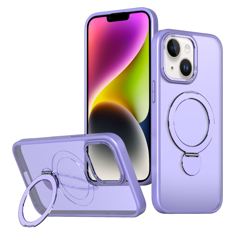 For iPhone 14 Plus Wing Series Gen2 MagSafe Metal Ring Holder Phone Case(Light Purple) - iPhone 14 Plus Cases by buy2fix | Online Shopping UK | buy2fix