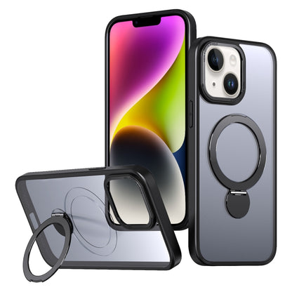 For iPhone 14 Plus Wing Series Gen2 MagSafe Metal Ring Holder Phone Case(Black) - iPhone 14 Plus Cases by buy2fix | Online Shopping UK | buy2fix