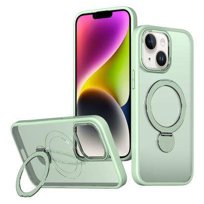 For iPhone 14 Plus Wing Series Gen2 MagSafe Metal Ring Holder Phone Case(Avocado Green) - iPhone 14 Plus Cases by buy2fix | Online Shopping UK | buy2fix