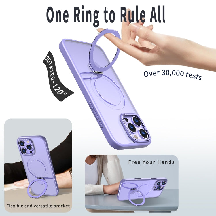 For iPhone 14 Wing Series Gen2 MagSafe Metal Ring Holder Phone Case(Light Purple) - iPhone 14 Cases by buy2fix | Online Shopping UK | buy2fix