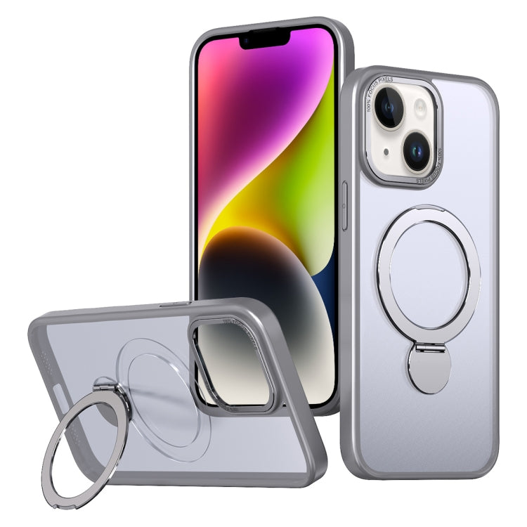 For iPhone 14 Wing Series Gen2 MagSafe Metal Ring Holder Phone Case(Titanium Gray) - iPhone 14 Cases by buy2fix | Online Shopping UK | buy2fix