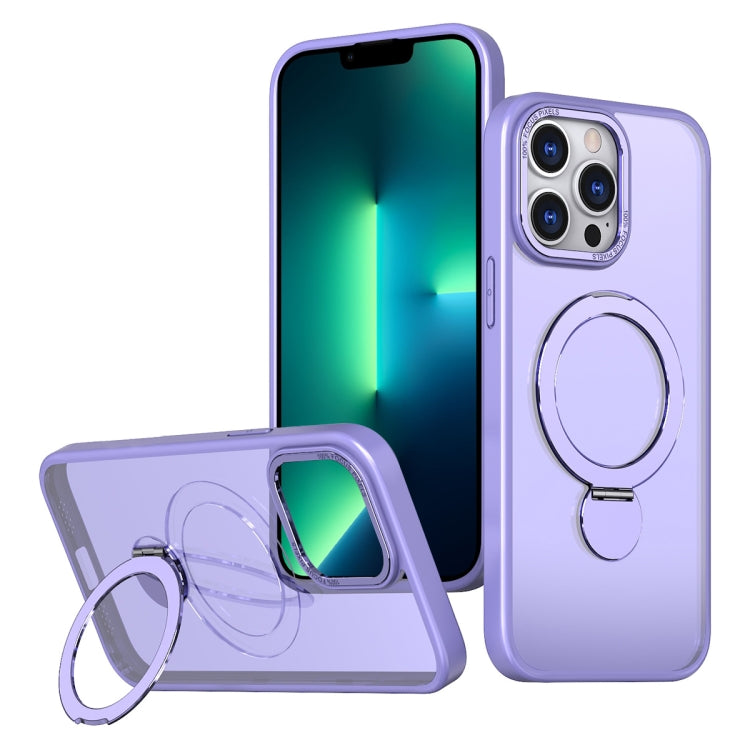 For iPhone 13 Pro Max Wing Series Gen2 MagSafe Metal Ring Holder Phone Case(Light Purple) - iPhone 13 Pro Max Cases by buy2fix | Online Shopping UK | buy2fix