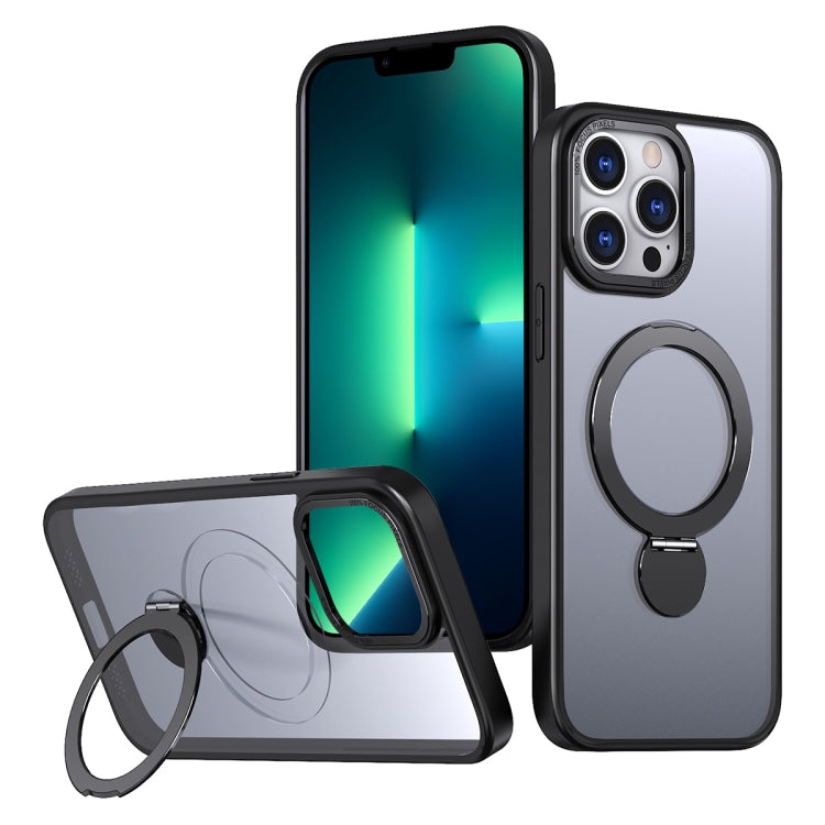 For iPhone 13 Pro Max Wing Series Gen2 MagSafe Metal Ring Holder Phone Case(Black) - iPhone 13 Pro Max Cases by buy2fix | Online Shopping UK | buy2fix