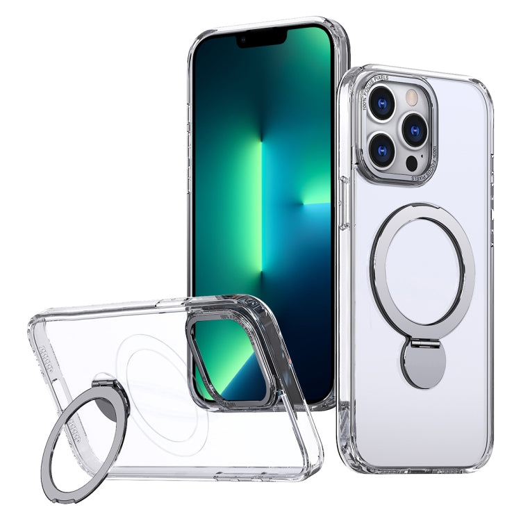 For iPhone 13 Pro Max Wing Series Gen2 MagSafe Metal Ring Holder Phone Case(Transparent) - iPhone 13 Pro Max Cases by buy2fix | Online Shopping UK | buy2fix