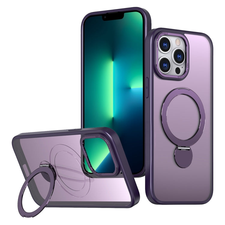 For iPhone 13 Pro Max Wing Series Gen2 MagSafe Metal Ring Holder Phone Case(Dark Purple) - iPhone 13 Pro Max Cases by buy2fix | Online Shopping UK | buy2fix