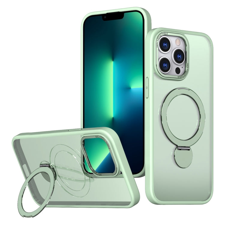 For iPhone 13 Pro Wing Series Gen2 MagSafe Metal Ring Holder Phone Case(Avocado Green) - iPhone 13 Pro Cases by buy2fix | Online Shopping UK | buy2fix