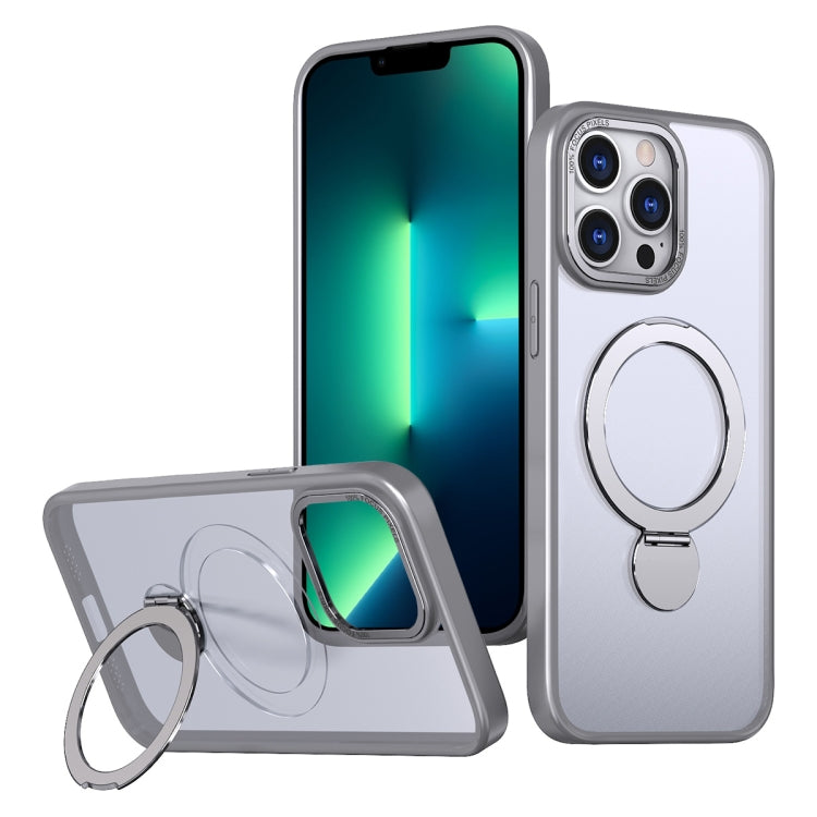 For iPhone 13 Pro Wing Series Gen2 MagSafe Metal Ring Holder Phone Case(Titanium Gray) - iPhone 13 Pro Cases by buy2fix | Online Shopping UK | buy2fix