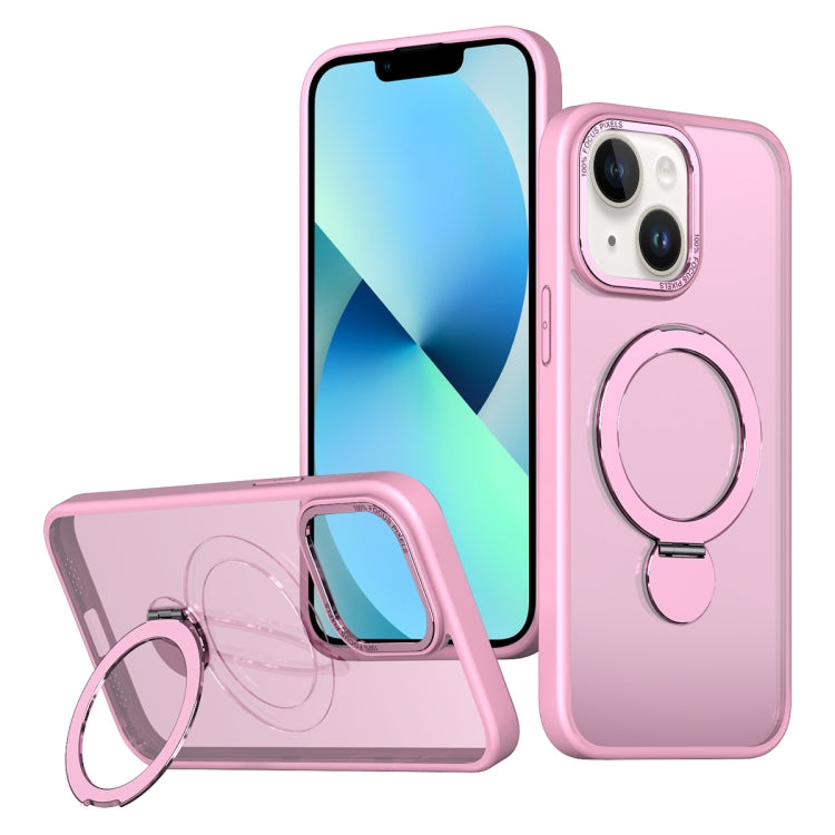 For iPhone 13 Wing Series Gen2 MagSafe Metal Ring Holder Phone Case(Pink) - iPhone 13 Cases by buy2fix | Online Shopping UK | buy2fix