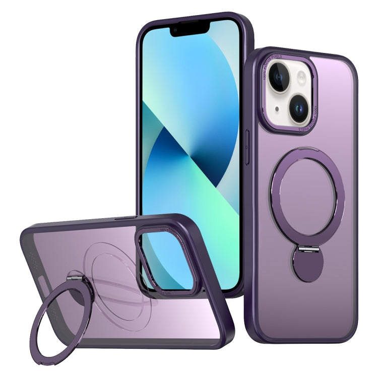 For iPhone 13 Wing Series Gen2 MagSafe Metal Ring Holder Phone Case(Dark Purple) - iPhone 13 Cases by buy2fix | Online Shopping UK | buy2fix