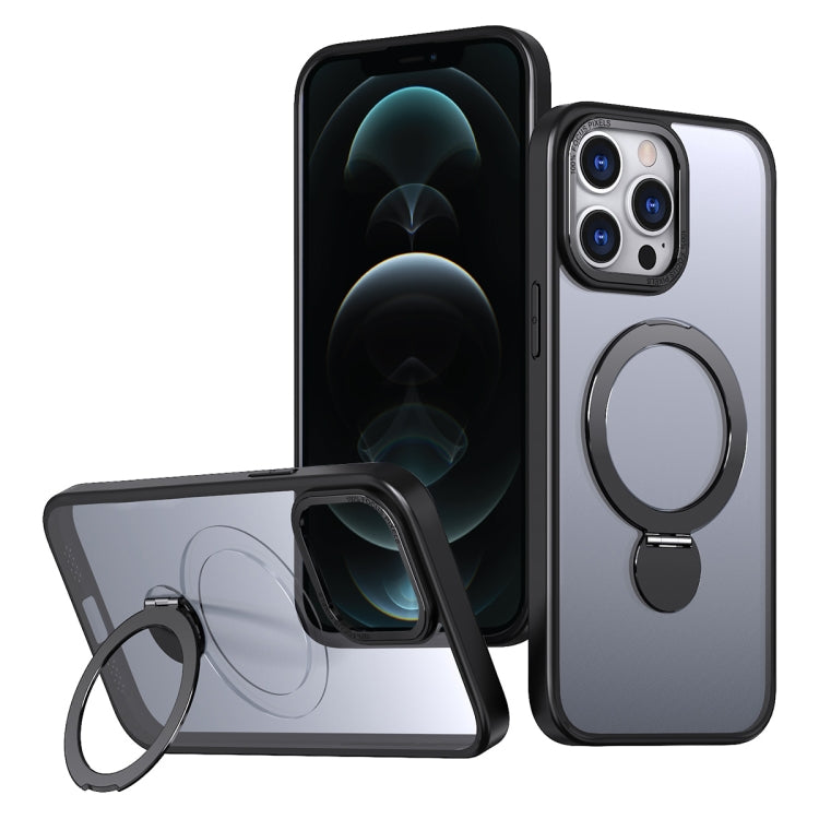 For iPhone 12 Pro Max Wing Series Gen2 MagSafe Metal Ring Holder Phone Case(Black) - iPhone 12 Pro Max Cases by buy2fix | Online Shopping UK | buy2fix