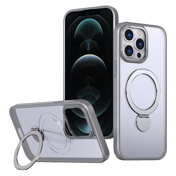 For iPhone 12 Pro Max Wing Series Gen2 MagSafe Metal Ring Holder Phone Case(Titanium Gray) - iPhone 12 Pro Max Cases by buy2fix | Online Shopping UK | buy2fix