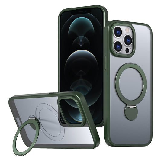 For iPhone 12 Pro Wing Series Gen2 MagSafe Metal Ring Holder Phone Case(Green) - iPhone 12 / 12 Pro Cases by buy2fix | Online Shopping UK | buy2fix