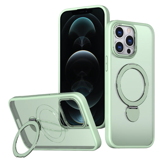 For iPhone 12 Pro Wing Series Gen2 MagSafe Metal Ring Holder Phone Case(Avocado Green) - iPhone 12 / 12 Pro Cases by buy2fix | Online Shopping UK | buy2fix