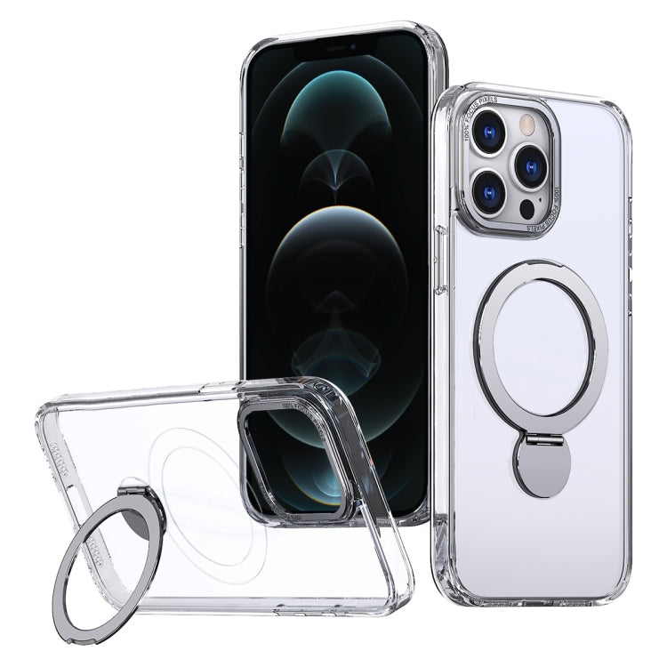 For iPhone 12 Pro Wing Series Gen2 MagSafe Metal Ring Holder Phone Case(Transparent) - iPhone 12 / 12 Pro Cases by buy2fix | Online Shopping UK | buy2fix