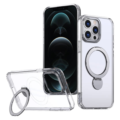 For iPhone 12 Pro Wing Series Gen2 MagSafe Metal Ring Holder Phone Case(Transparent) - iPhone 12 / 12 Pro Cases by buy2fix | Online Shopping UK | buy2fix