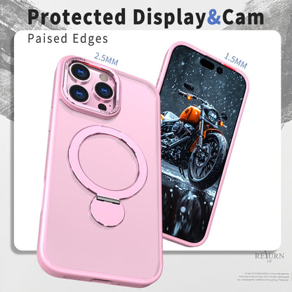 For iPhone 12 Pro Wing Series Gen2 MagSafe Metal Ring Holder Phone Case(Pink) - iPhone 12 / 12 Pro Cases by buy2fix | Online Shopping UK | buy2fix