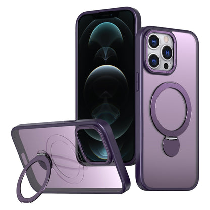 For iPhone 12 Pro Wing Series Gen2 MagSafe Metal Ring Holder Phone Case(Dark Purple) - iPhone 12 / 12 Pro Cases by buy2fix | Online Shopping UK | buy2fix