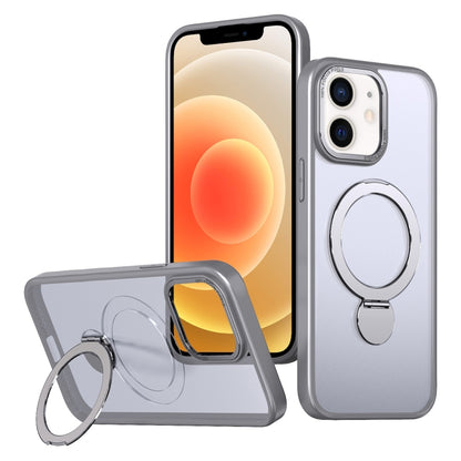 For iPhone 12 Wing Series Gen2 MagSafe Metal Ring Holder Phone Case(Titanium Gray) - iPhone 12 / 12 Pro Cases by buy2fix | Online Shopping UK | buy2fix