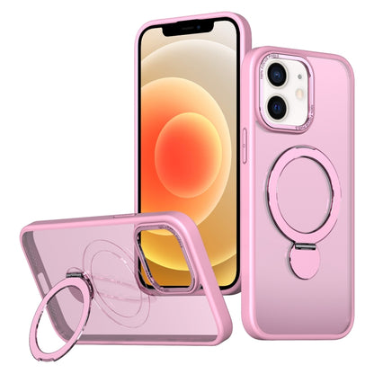 For iPhone 12 Wing Series Gen2 MagSafe Metal Ring Holder Phone Case(Pink) - iPhone 12 / 12 Pro Cases by buy2fix | Online Shopping UK | buy2fix