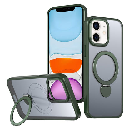 For iPhone 11 Wing Series Gen2 MagSafe Metal Ring Holder Phone Case(Green) - iPhone 11 Cases by buy2fix | Online Shopping UK | buy2fix