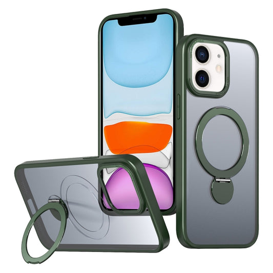 For iPhone 11 Wing Series Gen2 MagSafe Metal Ring Holder Phone Case(Green) - iPhone 11 Cases by buy2fix | Online Shopping UK | buy2fix