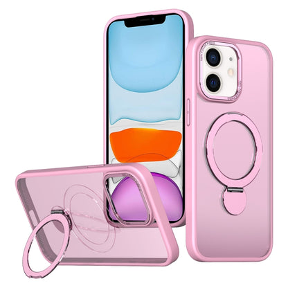 For iPhone 11 Wing Series Gen2 MagSafe Metal Ring Holder Phone Case(Pink) - iPhone 11 Cases by buy2fix | Online Shopping UK | buy2fix
