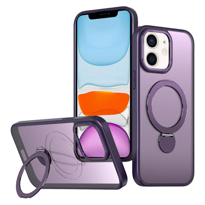 For iPhone 11 Wing Series Gen2 MagSafe Metal Ring Holder Phone Case(Dark Purple) - iPhone 11 Cases by buy2fix | Online Shopping UK | buy2fix