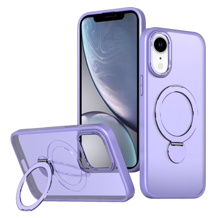For iPhone XR Wing Series Gen2 MagSafe Metal Ring Holder Phone Case(Light Purple) - More iPhone Cases by buy2fix | Online Shopping UK | buy2fix