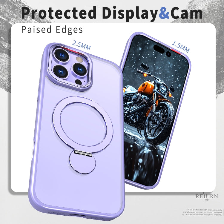 For iPhone XR Wing Series Gen2 MagSafe Metal Ring Holder Phone Case(Light Purple) - More iPhone Cases by buy2fix | Online Shopping UK | buy2fix