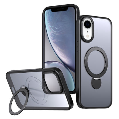 For iPhone XR Wing Series Gen2 MagSafe Metal Ring Holder Phone Case(Black) - More iPhone Cases by buy2fix | Online Shopping UK | buy2fix