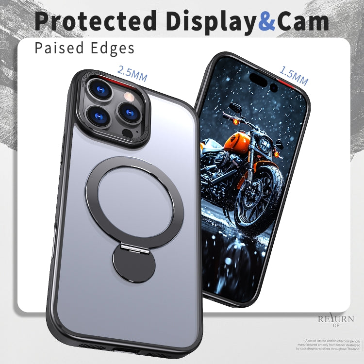 For iPhone XR Wing Series Gen2 MagSafe Metal Ring Holder Phone Case(Black) - More iPhone Cases by buy2fix | Online Shopping UK | buy2fix