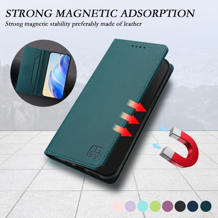 For OnePlus 11 RC01 Dual-Folded Magnetic Suction RFID Leather Phone Case(Dark Green) - OnePlus Cases by buy2fix | Online Shopping UK | buy2fix