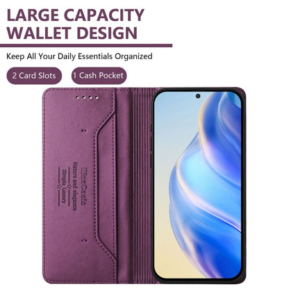 For OnePlus 11 RC01 Dual-Folded Magnetic Suction RFID Leather Phone Case(Violet) - OnePlus Cases by buy2fix | Online Shopping UK | buy2fix