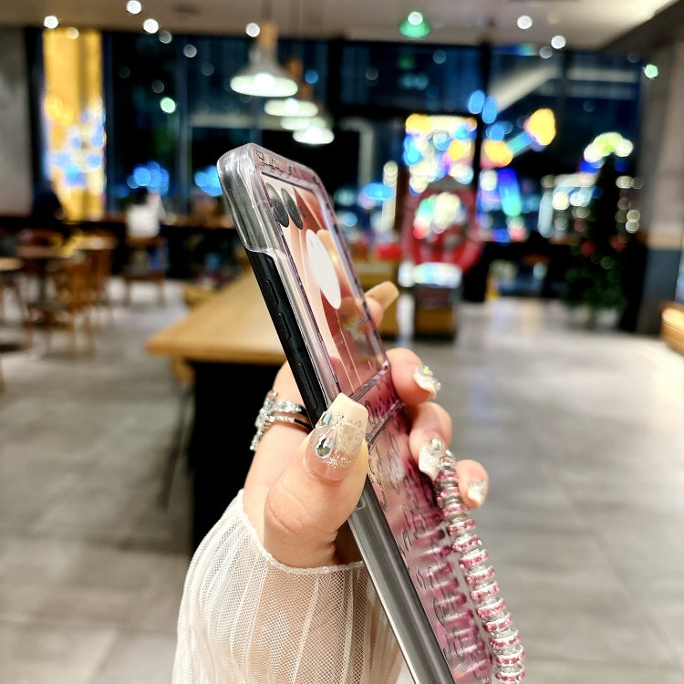 For Motorola Razr 50 Ultra Feather Leopard Pattern Integrated Phone Case with Bracelet(Brown) by buy2fix