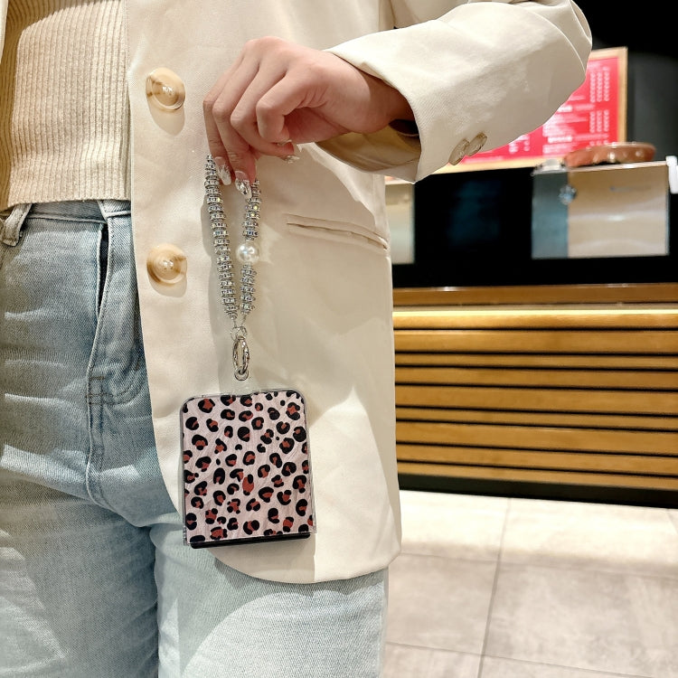 For Motorola Razr 50 Ultra Feather Leopard Pattern Integrated Phone Case with Bracelet(Brown) by buy2fix