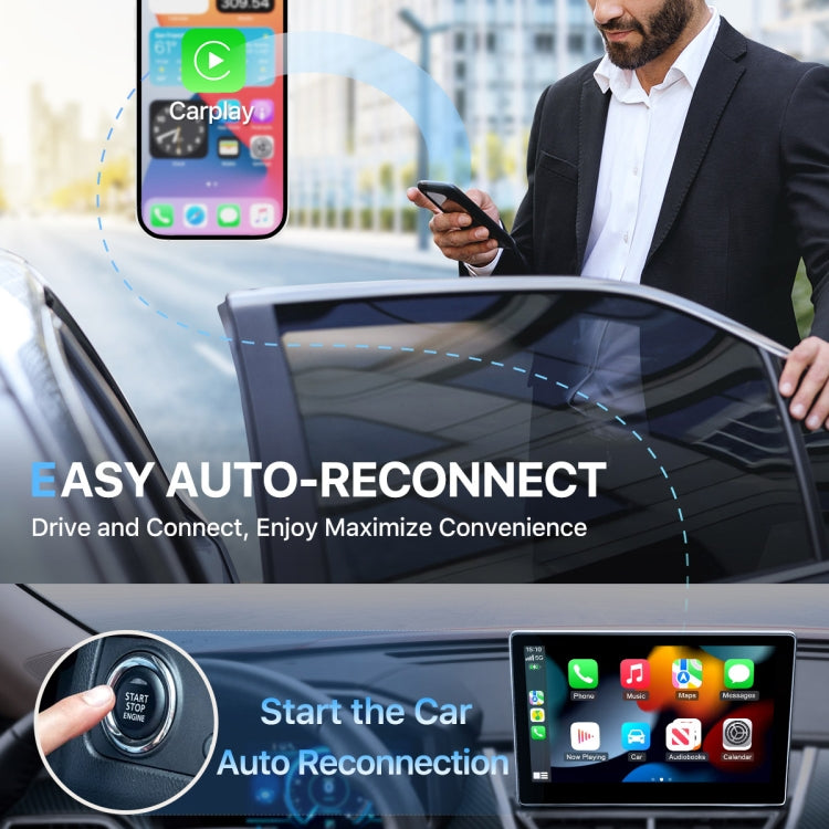 USB Interface Wired to Wireless Car CarPlay Adapter(White) by buy2fix