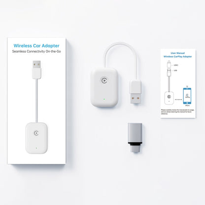 USB Interface Wired to Wireless Car CarPlay Adapter(White) by buy2fix