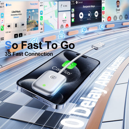 USB Interface Wired to Wireless Car CarPlay Adapter(Silver) by buy2fix