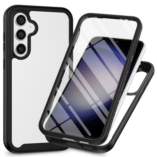 For Samsung Galaxy S24 FE 5G Starry Sky Solid Color Series PC + TPU Phone Case with PET Film(Black)