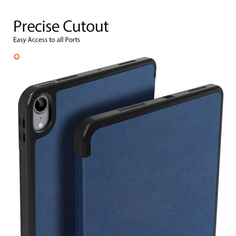 For iPad Air 11 2024 / 2022 / 2020 10.9 DUX DUCIS Domo Series Horizontal Flip Magnetic TPU + PU Leather Case with Three-folding Holder & Pen Slot(Blue) - iPad Air (2022) / (2020) 10.9 Cases by DUX DUCIS | Online Shopping UK | buy2fix