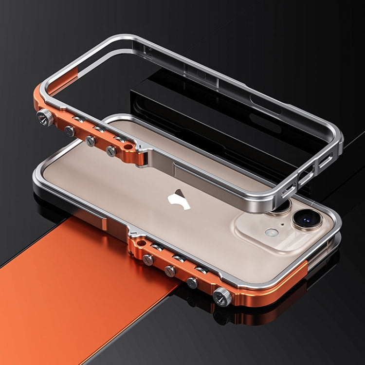 For iPhone 16 Mechanical Armor Creative Metal Frame Aluminum Alloy Phone Case(Silver) - iPhone 16 Cases by buy2fix | Online Shopping UK | buy2fix